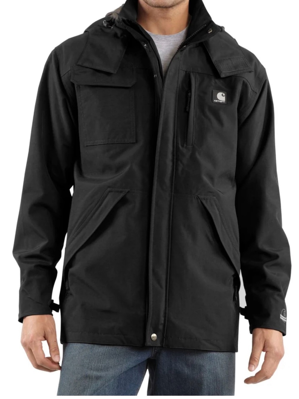 Carhartt Men’s Black Hooded Work Jacket XL